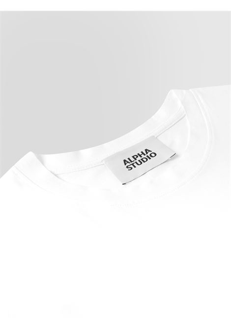 Alpha Studio t-shirt girocollo in ice cotton bianco ALPHA STUDIO | T-shirt | AU-5330C1000